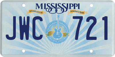 MS license plate JWC721