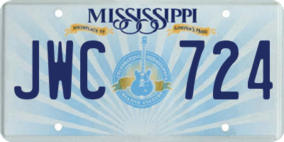 MS license plate JWC724