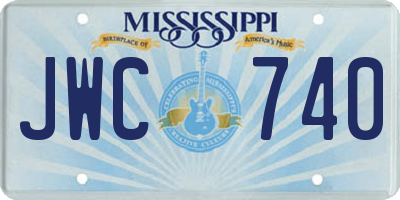 MS license plate JWC740