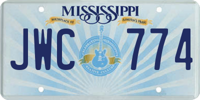 MS license plate JWC774