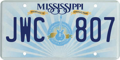MS license plate JWC807