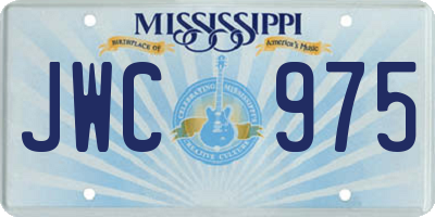 MS license plate JWC975