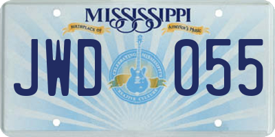 MS license plate JWD055