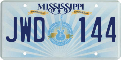 MS license plate JWD144