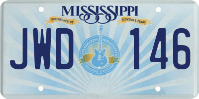 MS license plate JWD146