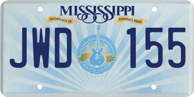 MS license plate JWD155
