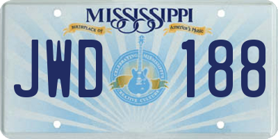 MS license plate JWD188