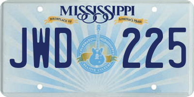 MS license plate JWD225