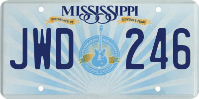 MS license plate JWD246