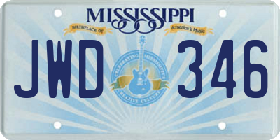 MS license plate JWD346