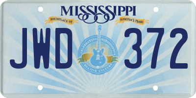MS license plate JWD372