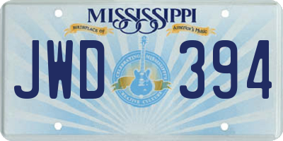 MS license plate JWD394