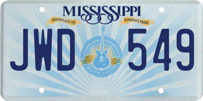 MS license plate JWD549