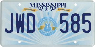 MS license plate JWD585