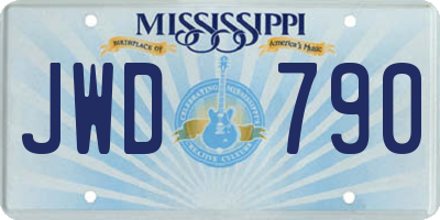 MS license plate JWD790
