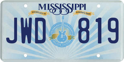 MS license plate JWD819