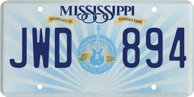 MS license plate JWD894
