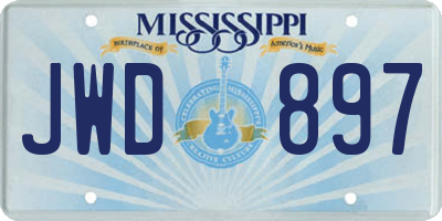 MS license plate JWD897