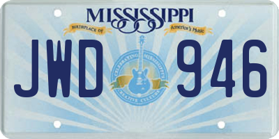 MS license plate JWD946