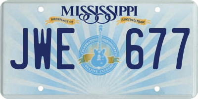MS license plate JWE677