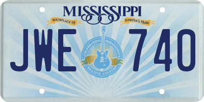 MS license plate JWE740