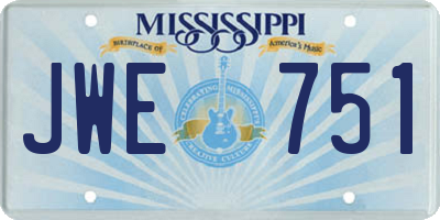 MS license plate JWE751