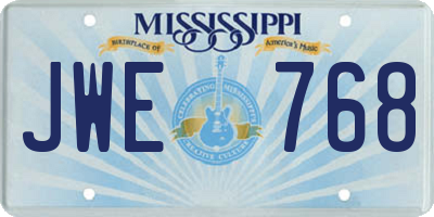 MS license plate JWE768