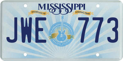 MS license plate JWE773