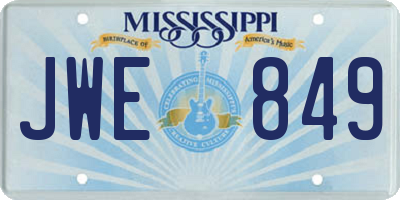 MS license plate JWE849
