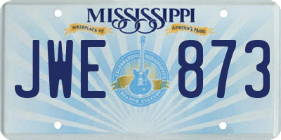 MS license plate JWE873
