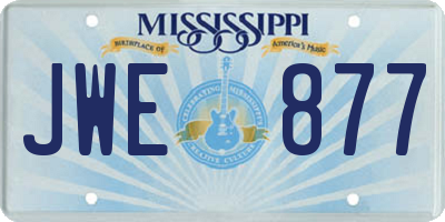 MS license plate JWE877