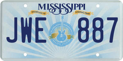 MS license plate JWE887