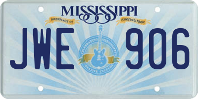 MS license plate JWE906