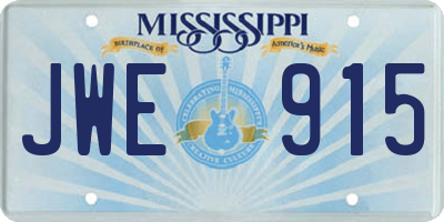 MS license plate JWE915