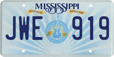 MS license plate JWE919