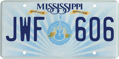 MS license plate JWF606