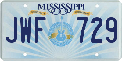 MS license plate JWF729