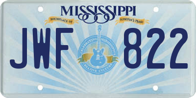 MS license plate JWF822