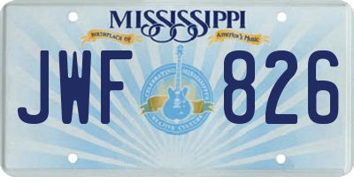MS license plate JWF826