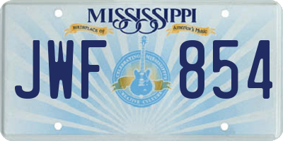 MS license plate JWF854