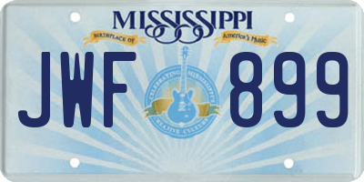 MS license plate JWF899