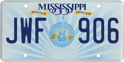 MS license plate JWF906