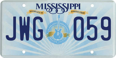 MS license plate JWG059