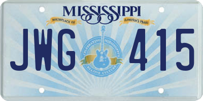 MS license plate JWG415