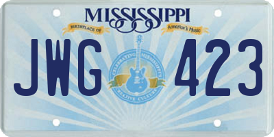MS license plate JWG423