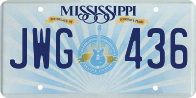 MS license plate JWG436