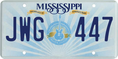 MS license plate JWG447