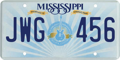 MS license plate JWG456