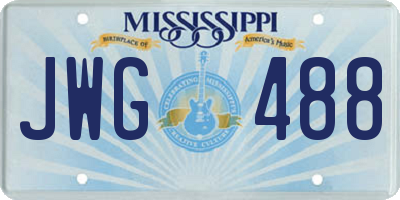 MS license plate JWG488