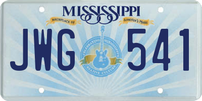 MS license plate JWG541